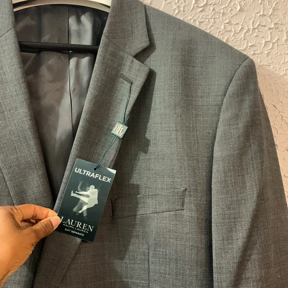 Lauren Ralph Lauren NEW Blazer Jacket Loomis UltraFlex Grey 50 Regular 100% Wool